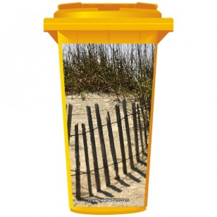 Picket Fence On A Beach Wheelie Bin Sticker Panel